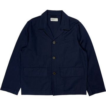 Franck Jacket Linen Slub Weave Navy
