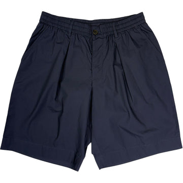 Pleated Track Short Peached Poplin Navy
