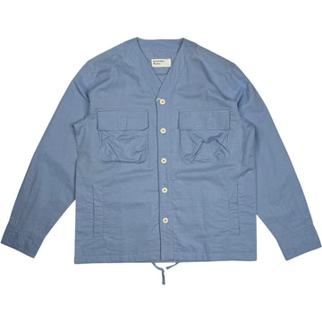 Parachute Shirt Linen Cotton Shirting Pale Blue