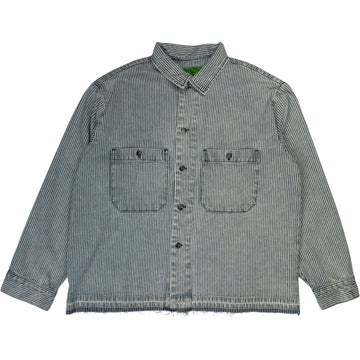 Raw Hem Overshirt Washed Indigo