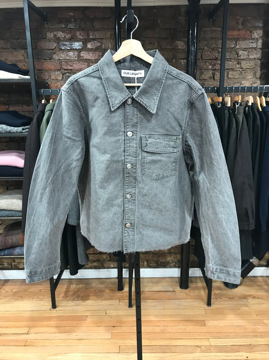 Cut Rebirth Jacket Olive Pigment Coated Weave