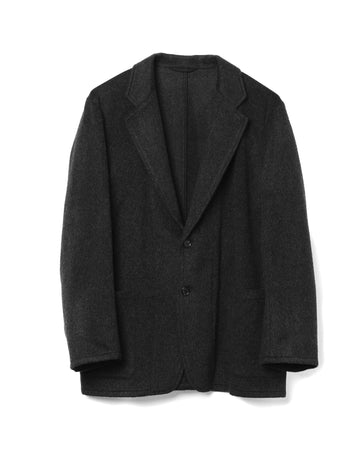 Flannel Take Easy Jacket Cashmere Wool Top Charcoal