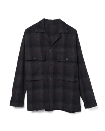 Field Shirt Jacket Alpaca Wool Dark Navy