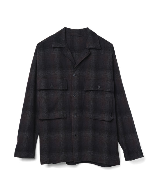 Field Shirt Jacket Alpaca Wool Dark Navy