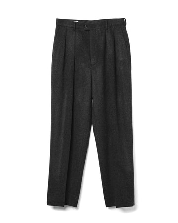 Flannel 2 Pleat Trouser Cashmere Wool Top Charcoal
