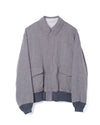Herringbone Flight Jacket Wool Top Grey