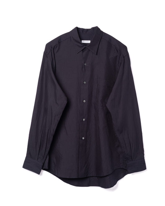 Regular Collar Shirt Cotton Blend Navy
