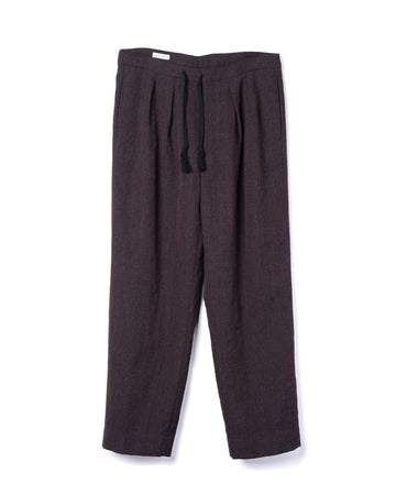 Herringbone Easy Trouser Wool Top Brown