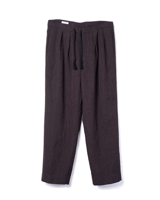 Herringbone Easy Trouser Wool Top Brown