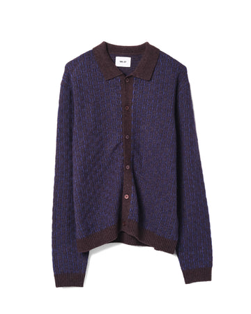 Thor Polo Cardigan Wool Blend Deep Truffle