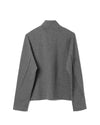 Leisure Zip Up Cotton Grey Herringbone