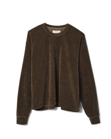 Relaxed LS Tee Cotton Blend Walnut Husk Pile