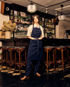 Work Apron Navy Cotton Seersucker