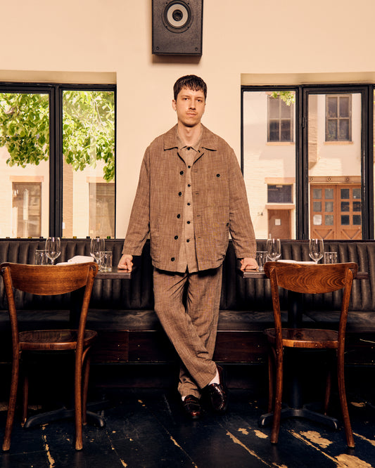 Stae Overshirt Viscose Linen Brown