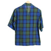 Box Shirt Blue Green Check Linen