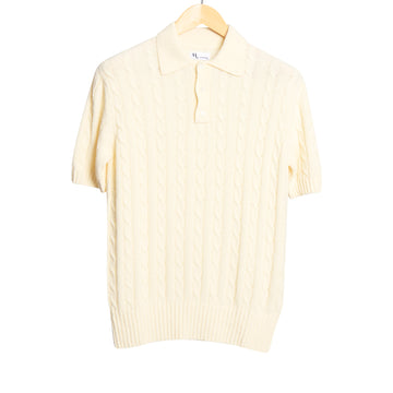 Short Sleeve Knitted Polo Panna