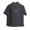 Wide Camp Collar Short Shirt Black Fil Coupe
