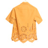 Ture Short Sleeve Shirt Embroidered Hem Burnt Orange
