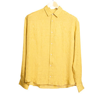 Jack Long Sleeve Button Front Shirt Gold Jacquard