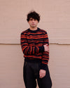 Cueva x Doppiaa FW24 Collaboration Round Neck Black Orange Stripe
