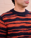 Cueva x Doppiaa FW24 Collaboration Round Neck Black Orange Stripe