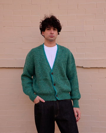Cueva x Doppiaa FW24 Collaboration Cardigan Verde Marcio