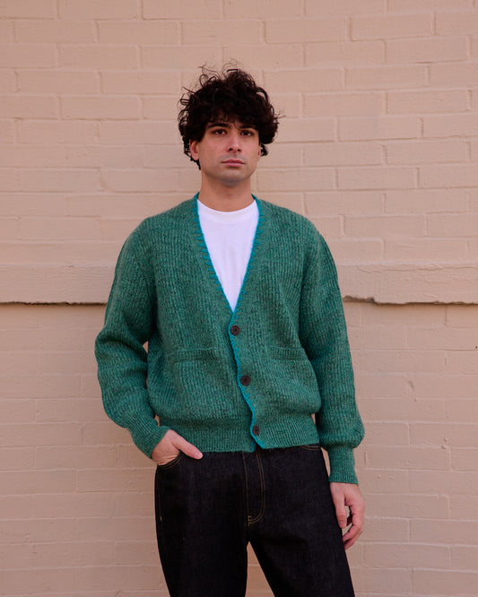 Cueva x Doppiaa FW24 Collaboration Cardigan Verde Marcio