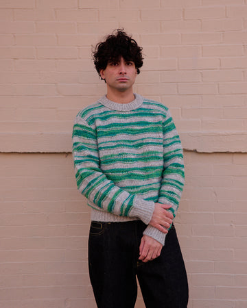 Cueva x Doppiaa FW24 Collaboration Round Neck Grey Verde