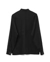 Collarless Shirt Cotton Flannel Black