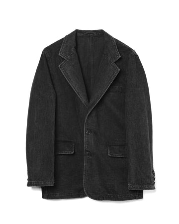 Denim Herringbone Blazer Washed Black