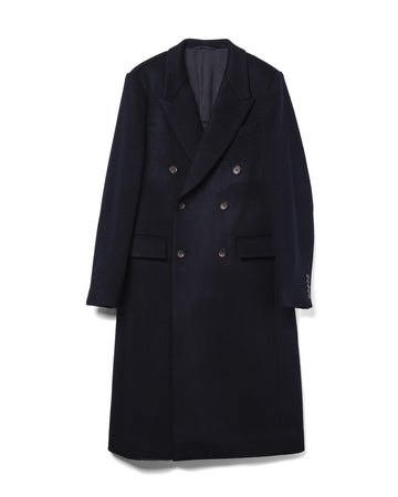 Double Breasted Coat Wool Navy