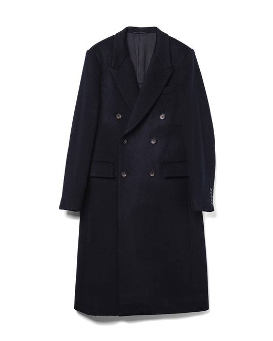 Double Breasted Coat Wool Navy