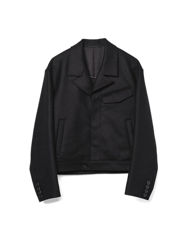Cropped Blouson Wool Black