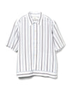 Reed Short Sleeve Overshirt Cotton Blue Stripe