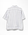 Reed Short Sleeve Overshirt Cotton Blue Stripe