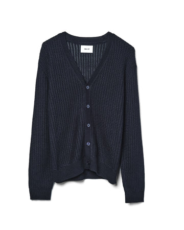 Tim Cardigan Linen Blend Navy Blue