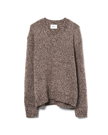 Flint V Neck Knit Wool Blend Deep Truffle