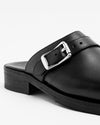 Camion Mule Black Leather
