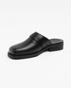 Camion Mule Black Leather