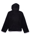 Full Zip Hood Black Hairy Wool