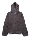 Full Zip Hood Mole Grey Hairy Wool