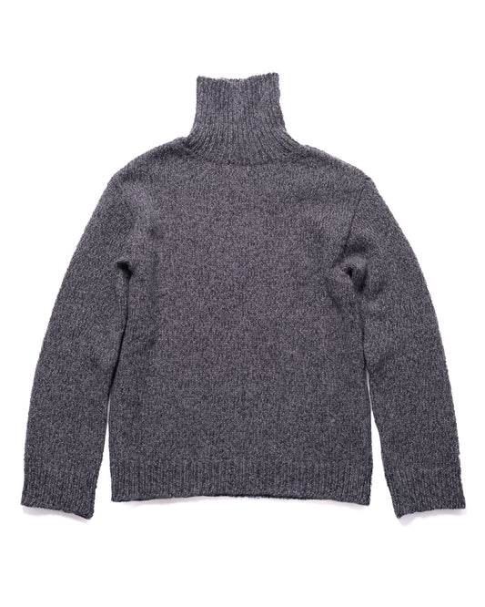 Popover Turtleneck Slub Twisted Ash Grey Wool