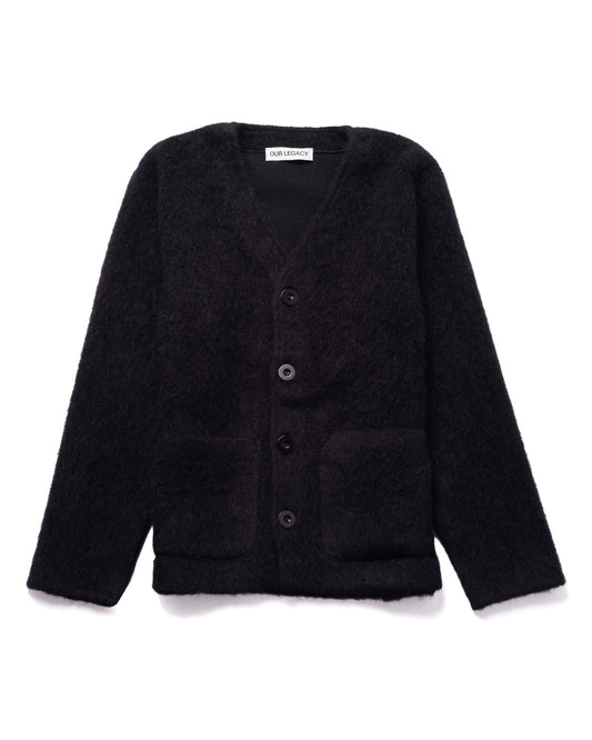 Cardigan Black Mohair