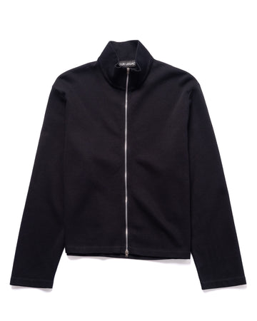 Shrunken Full Zip Black Athletic Rib