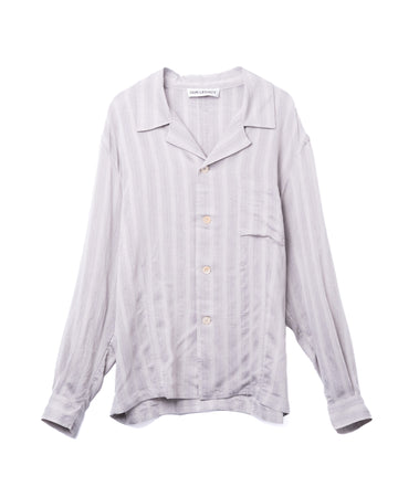 Private Shirt Quiet Greige Stripe Mist Weave