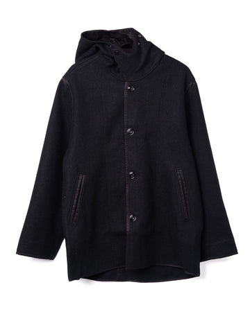 Liner Jacket Black Stamped Wool