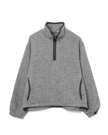 Half Zip Pullover Wool Alpaca Heather Grey