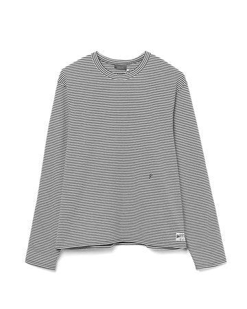 Striped Long Sleeve T Cotton Black White