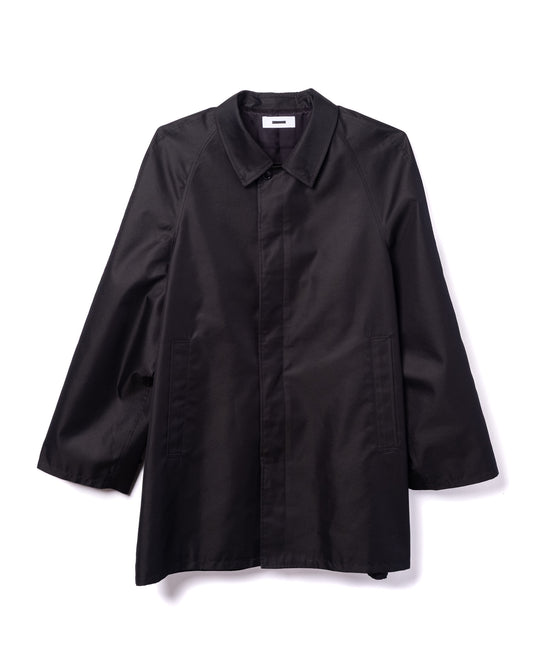 Short Trench Coat Cotton Blend Black