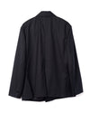Shawl Collar Double Breasted Blazer Wool Black